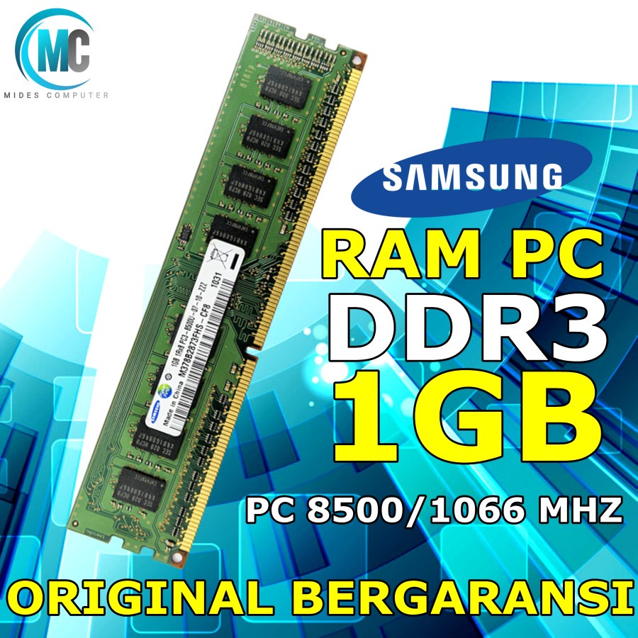RAM PC longdim 1GB DDR3 Samsung PC8500 1066Mhz