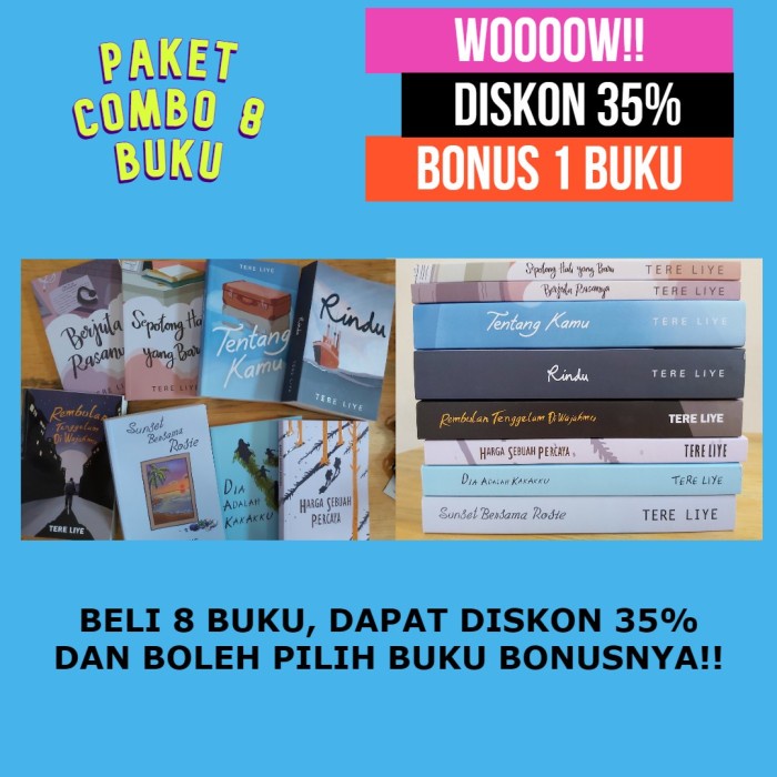 

PROMO!!! COMBO 8 BUKU DISKON 35%, BONUS 1 BUKU TERMURAH