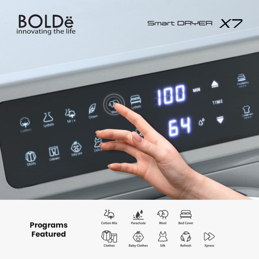 Pengering Pakaian BOLDe SMART DRYER X7 7 Kilo Garansi Resmi