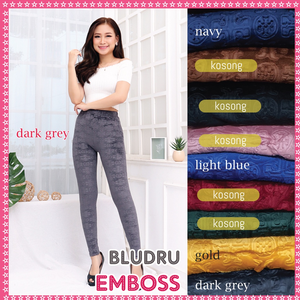 Legging bludru Embos TB / legging Emboss Wanita / Legging Wanita / bludru velvet