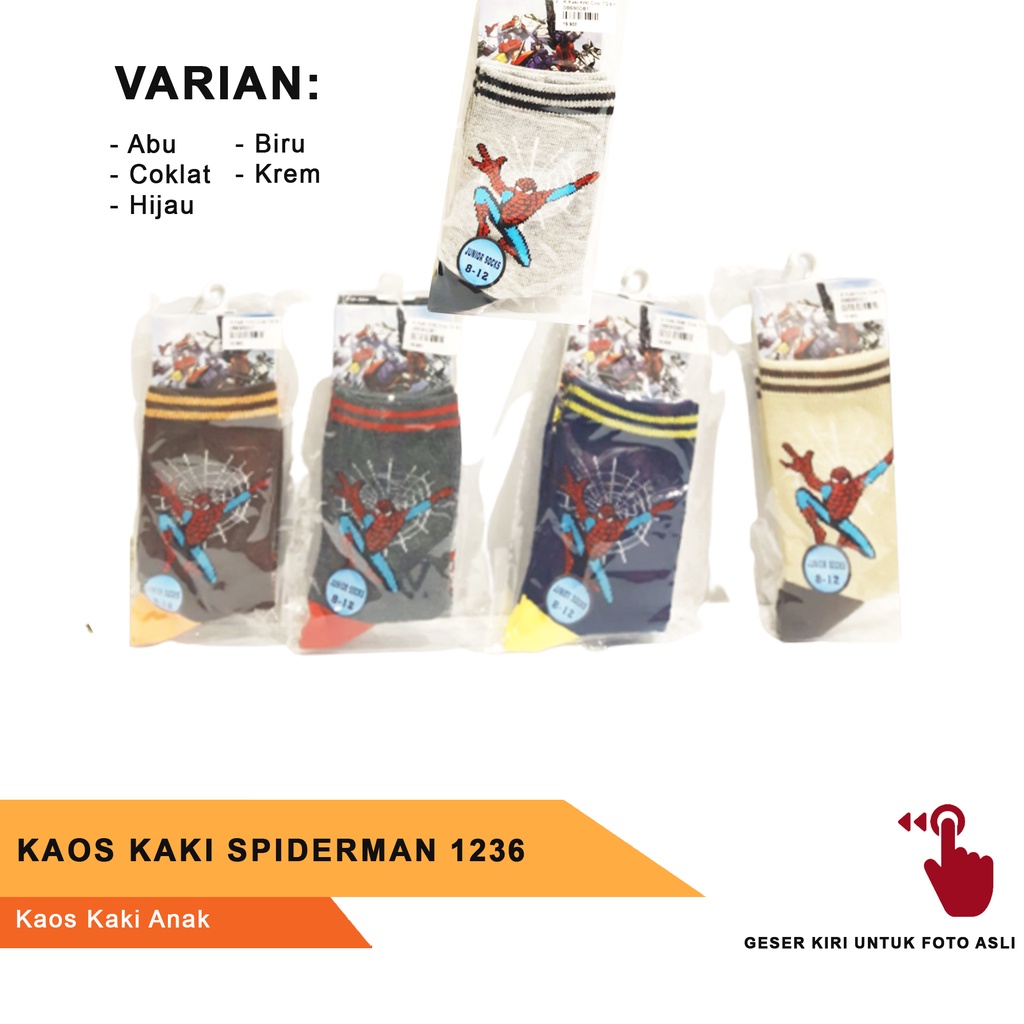 PROMO! KAOS KAKI SPIDERMAN 1236- Kaos Kaki Anak Makassar