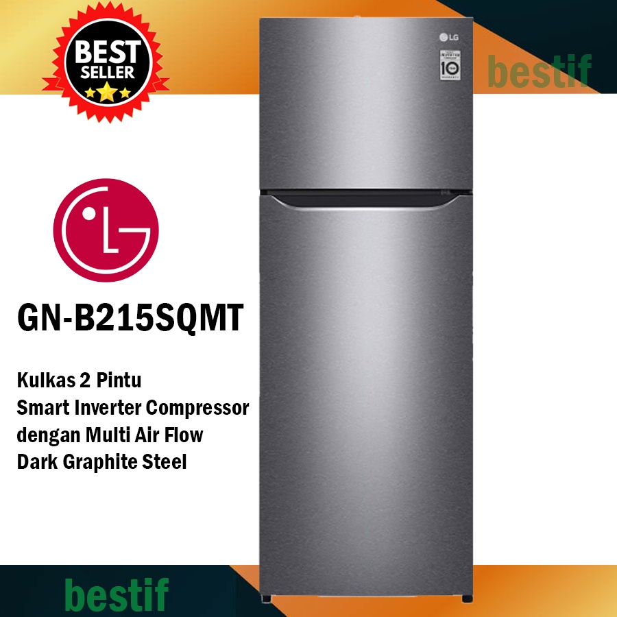 Jual Kulkas 2 Pintu LG GN-B215SQMT Smart Inverter Compressor | Shopee ...