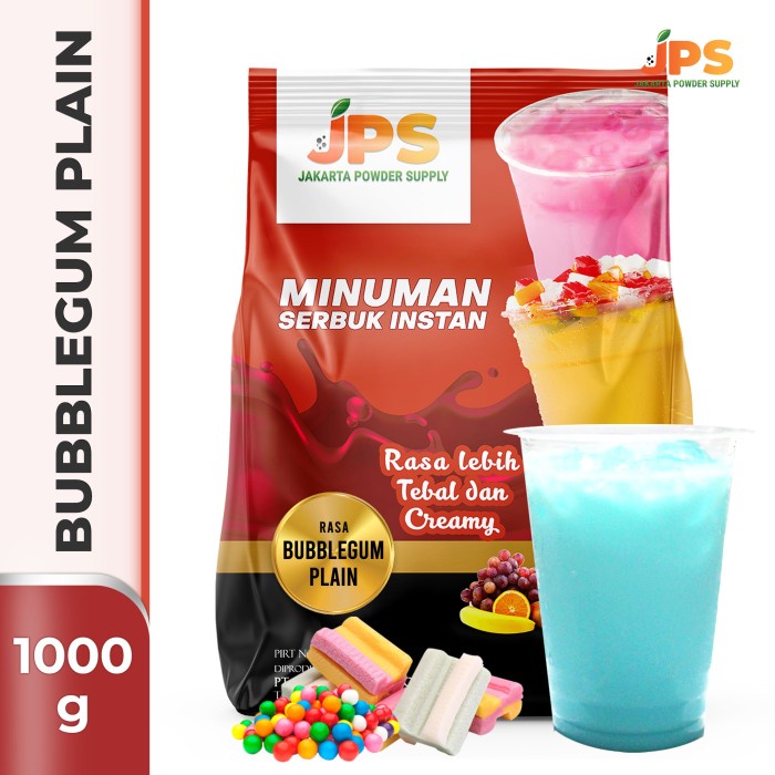 

DISKON - (BISA COD) Bubuk Minuman Bubblegum Plain Powder JPS Tanpa Gula