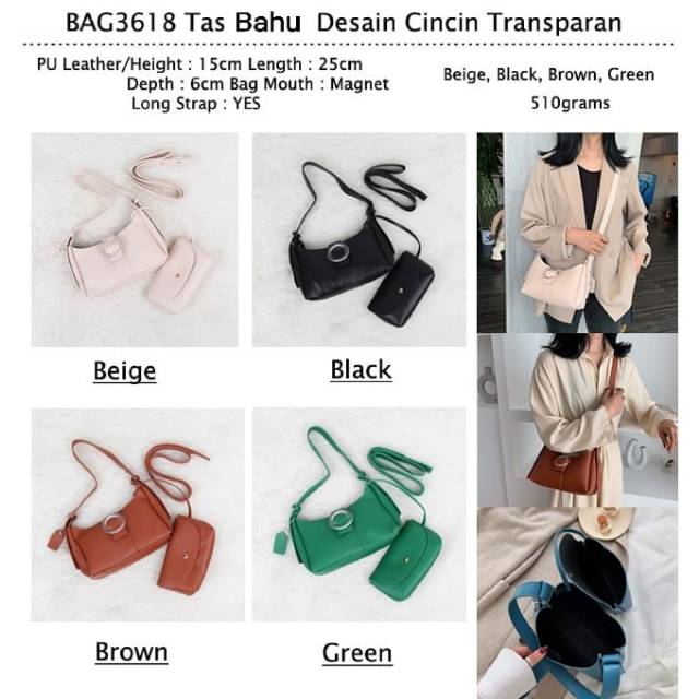 BAG3618. SALE Tas Fashion Shoulder Bag. Bahan PU Leather