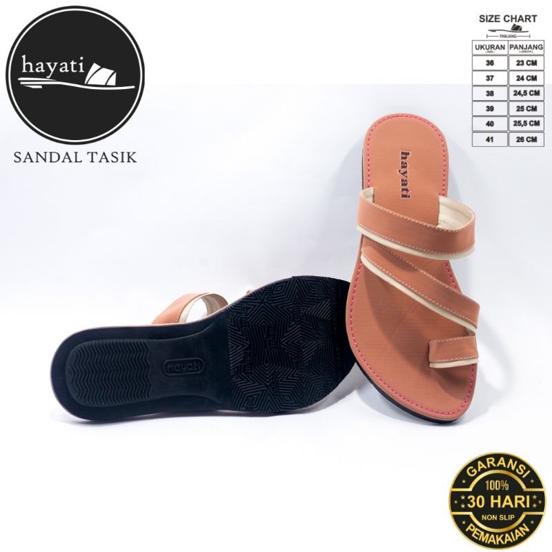 Sandal hayati sandal jepit wanita slip on Sandal tasik jaminan pemakain 30 hari hm03