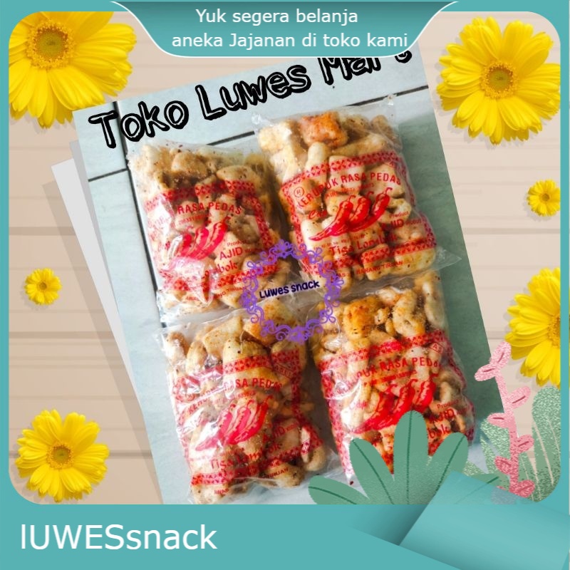 

krupuk pedas tiga lombok isi 20pcs-krupuk jadul-jajanan jadul-krupuk pedas-makanan ringan-snak pedas