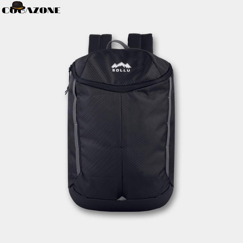 Tas Sollu Backpack Tracker Series Tas Punggung Pria Ransel Sekolah Kuliah Riding Hitam - TAS13