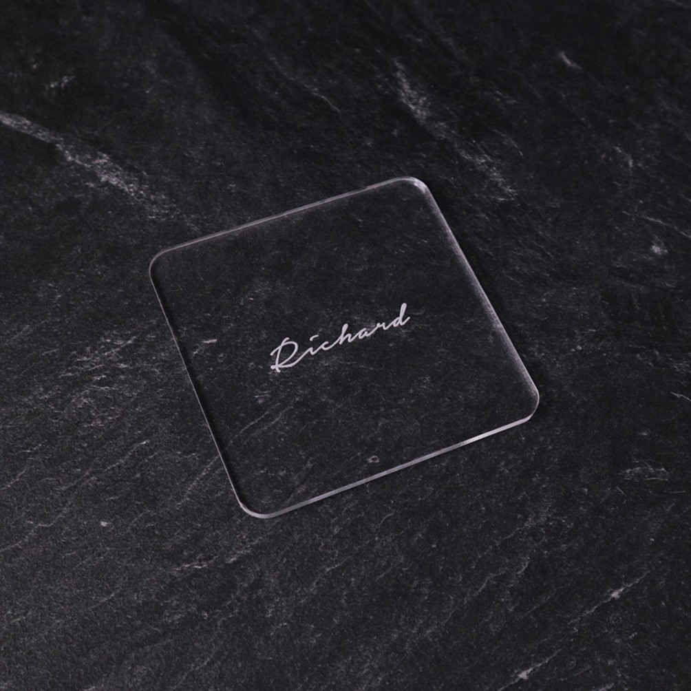 Coaster Akrilik Square | Tatakan Gelas Custom Grafir | Coaster Gelas