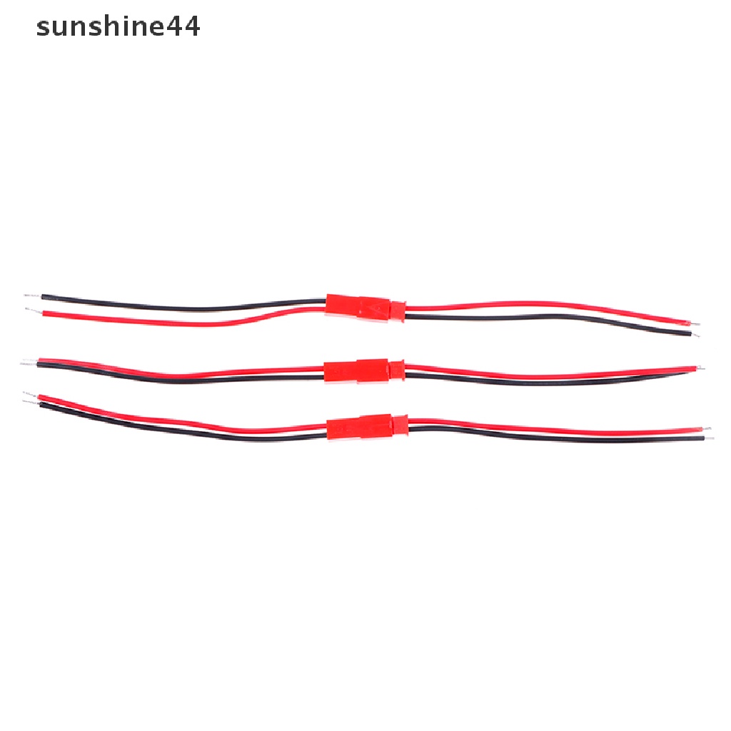 Sunshine 20pcs Kabel Konektor 2 Pin male female jst plug 22 awg Untuk Baterai rc