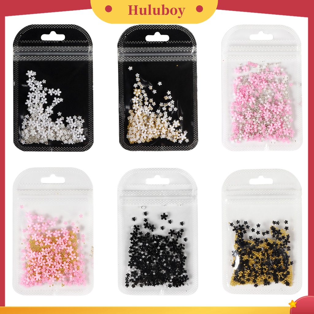 Huluboy Huluboy♡ 1 Kantong Manik-Manik Bunga 3D Multifungsi Tahan Air Untuk Dekorasi Nail Art