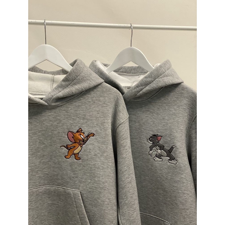 HOODIE BORDIR COUPLE CARTOON THOMAS AND JEREMY - ATASAN LUCU PREMIUM