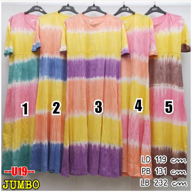 Daster Payung JUMBO Klok Bahan Kaos Longdress CP U19 Busui Resleting Depan Termurah Terlaris
