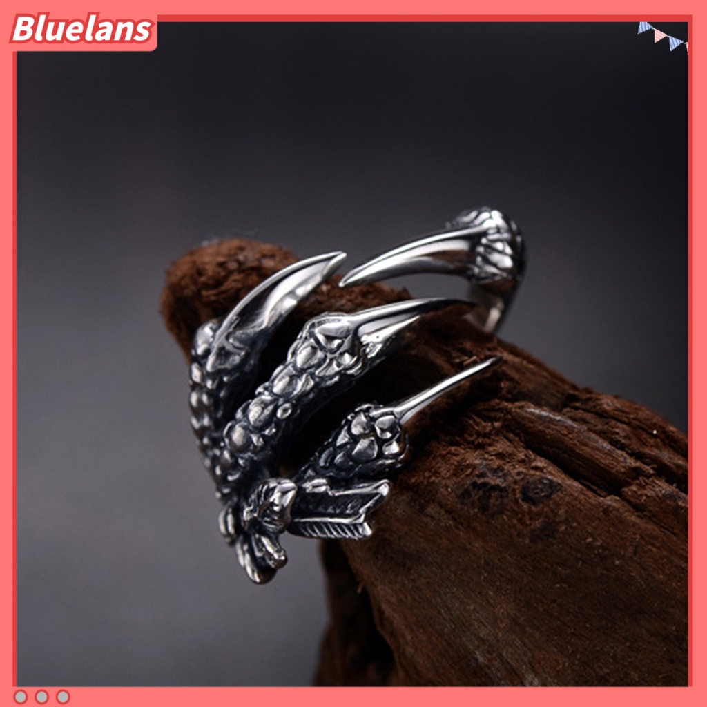 Bluelans Fashion Unisex Titanium Steel Dragon Claw Open Finger Ring Jewelry Charm Gift