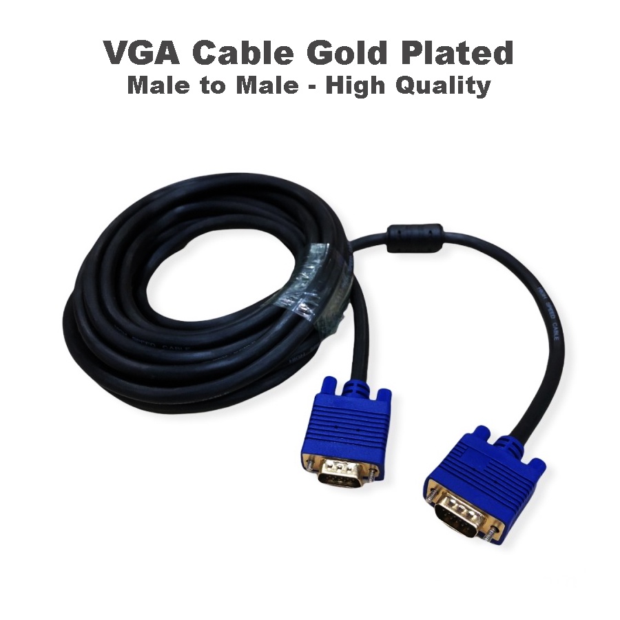 Kabel VGA 5M Gold Plated M-M High Quality 5 Meter