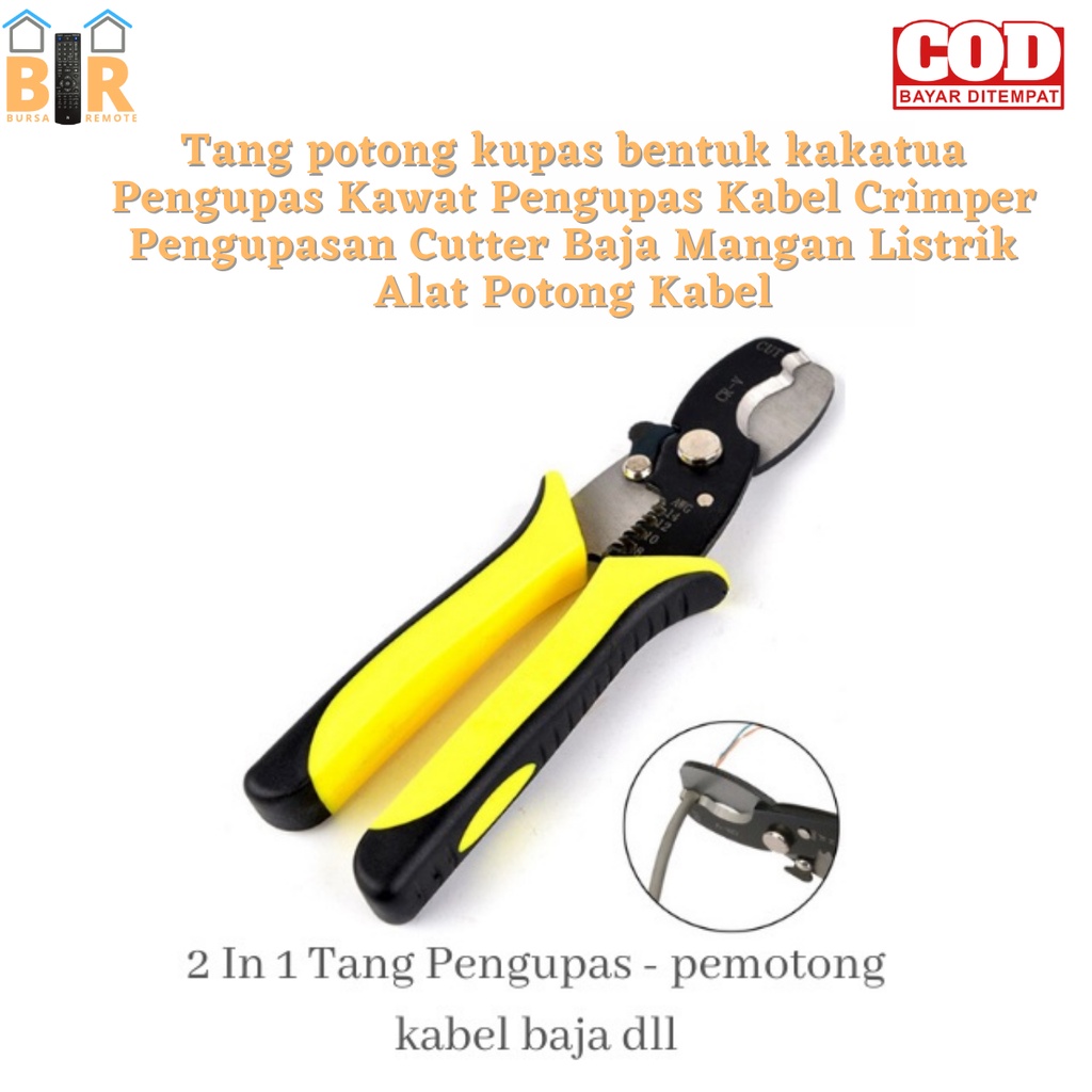 Tang Kupas Potong Kabel Model Kakatua Pengupas Kawat Crimper