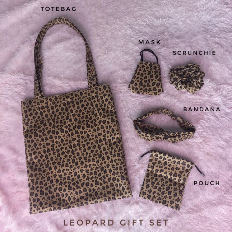 PROMO!!! Totebag Leopard Brown full print / totebag murah simple