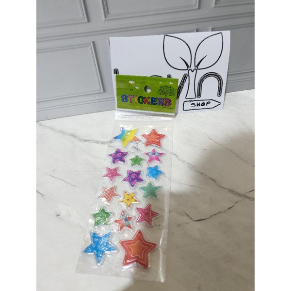 sticker anak/stiker fancy/STICKER 3D METALIK/tempelan-Bintang