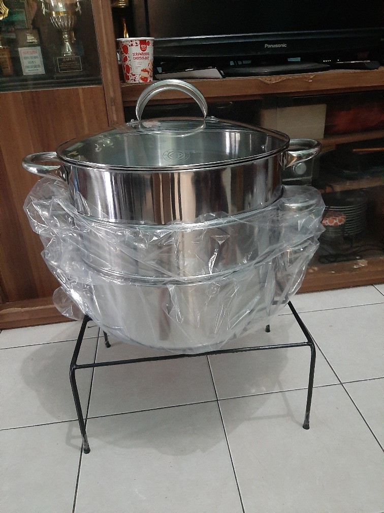 Panci Steamer Atau Kukusan Supra 3 Susun 36 Cm Steanless