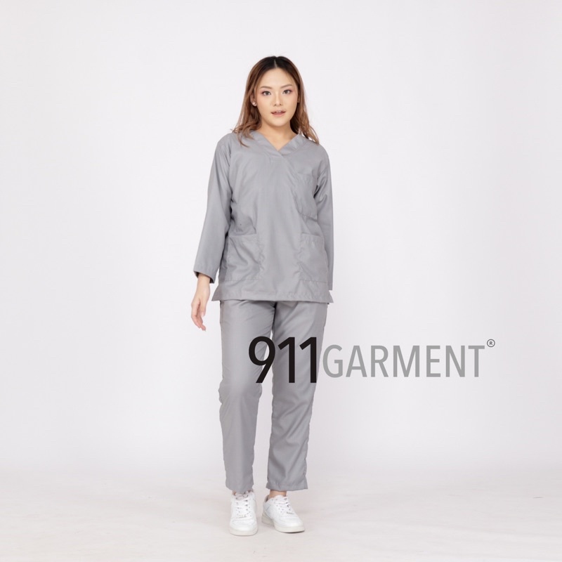 SET Scrub Dokter Lengan Panjang/ Baju OK/ Baju Oka/ Baju Jaga/ Baju Perawat Bahan Toyobo UNISEX