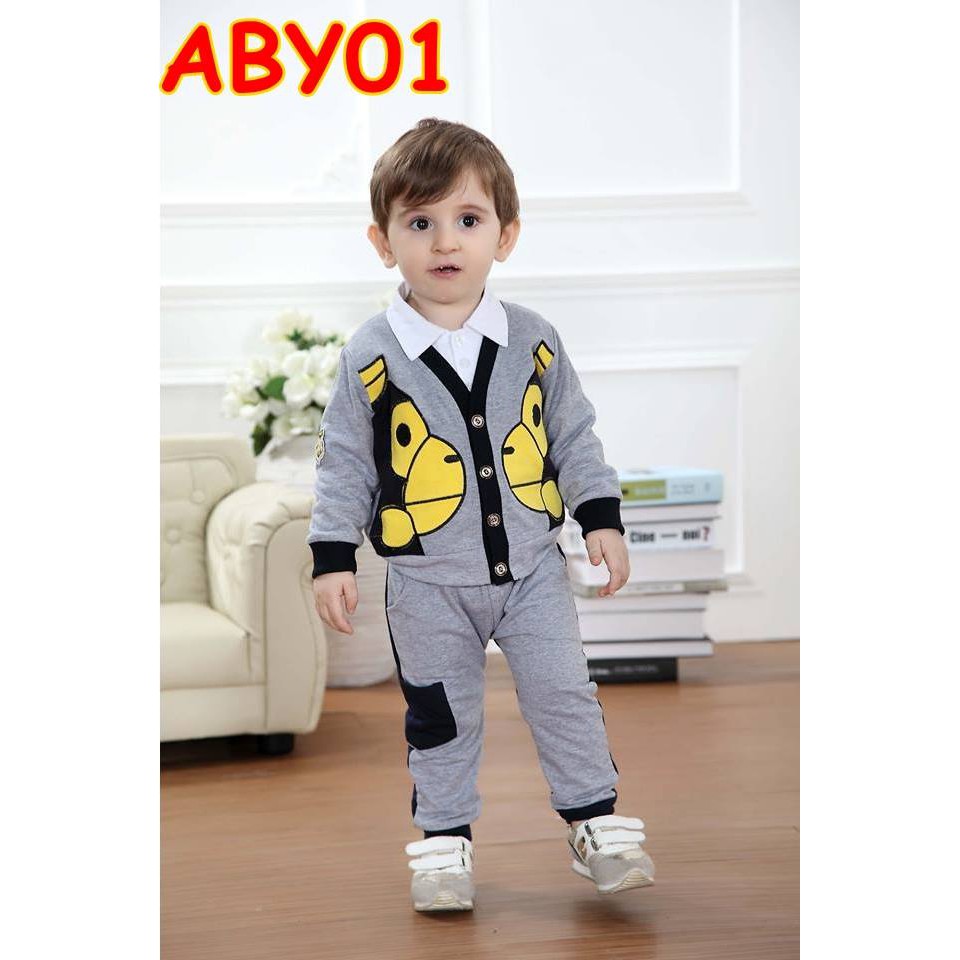 ABY01 / SETELAN TUXEDO ROMPI ANAK LAKI-LAKI / BAJU LENGAN PANJANG