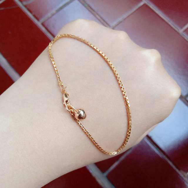 Gelang tangan fashion import silver 925 / perhiasan perak 925 berlapis emas