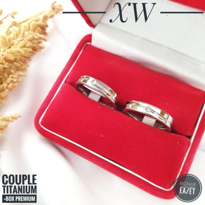 PAKET Cincin Couple Titanium TERMURAH (Termasuk BOX)