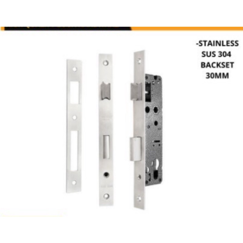 Peket Kunci Pintu Alumunkum 30 mm set Handle model pisah rosete stanlis steel kunci pintu komplit pintu aluminium handle pintu kunci pintu
