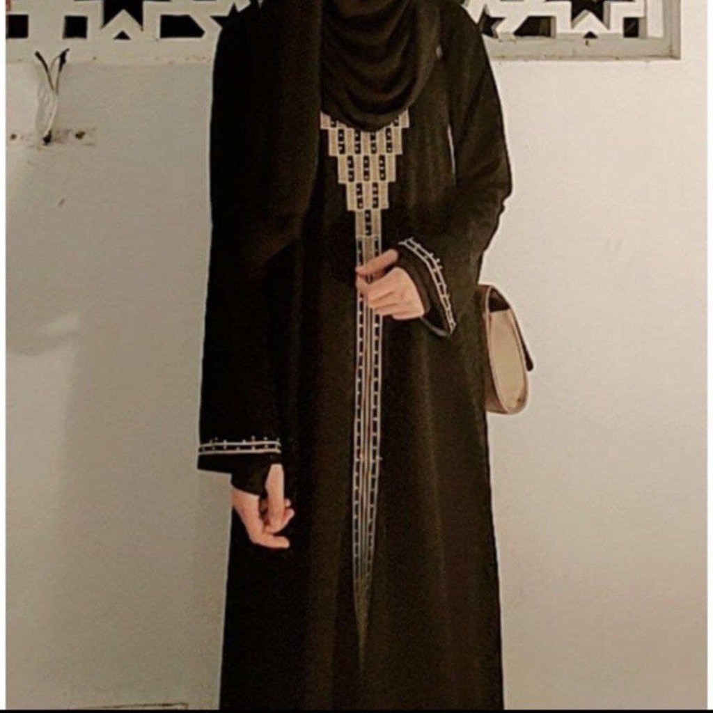 Abaya Bordir Hitam style bordir Piramid gamis bordir piramid  gamis perempuan abaya moslem