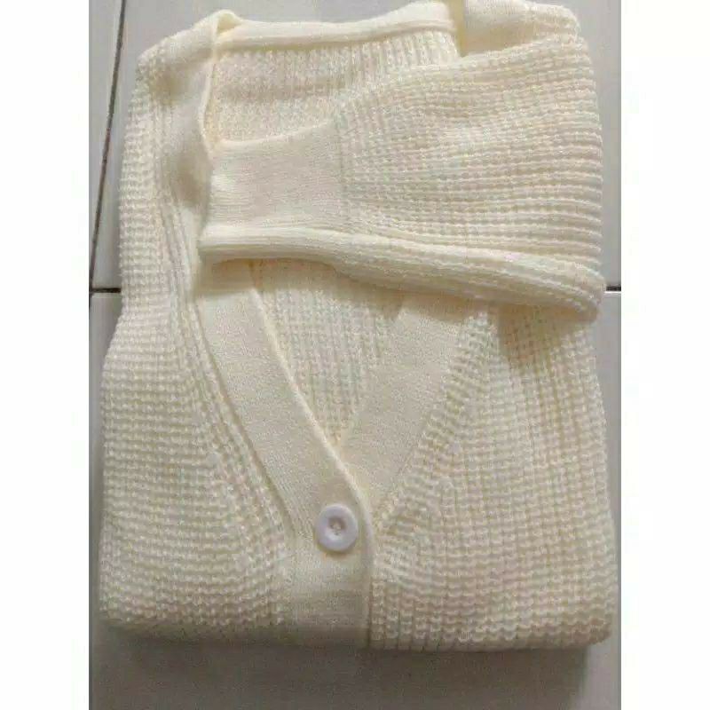 CARDIGAN KANCING EMERA BASIC RAJUT 7 GATE-Broken white