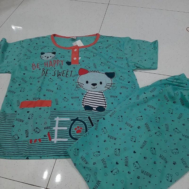 Baju Tidur Wanita Set 3/4 Kaos Standart NB