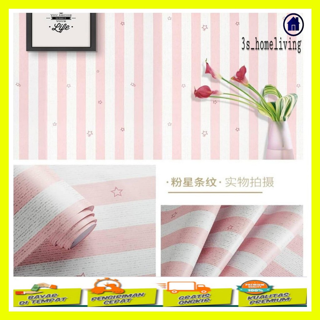 Wallpaper Dinding Bintang Pink Wallpaper Bintang Pink Wallpaper Salur Wallpaper Pink