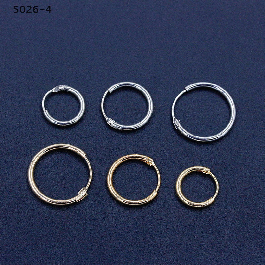 5026-4 2016 Fashion Sterling Silver Gold Endless Hoop Rings Lip Nose Ear Studs Earrings 5026-4