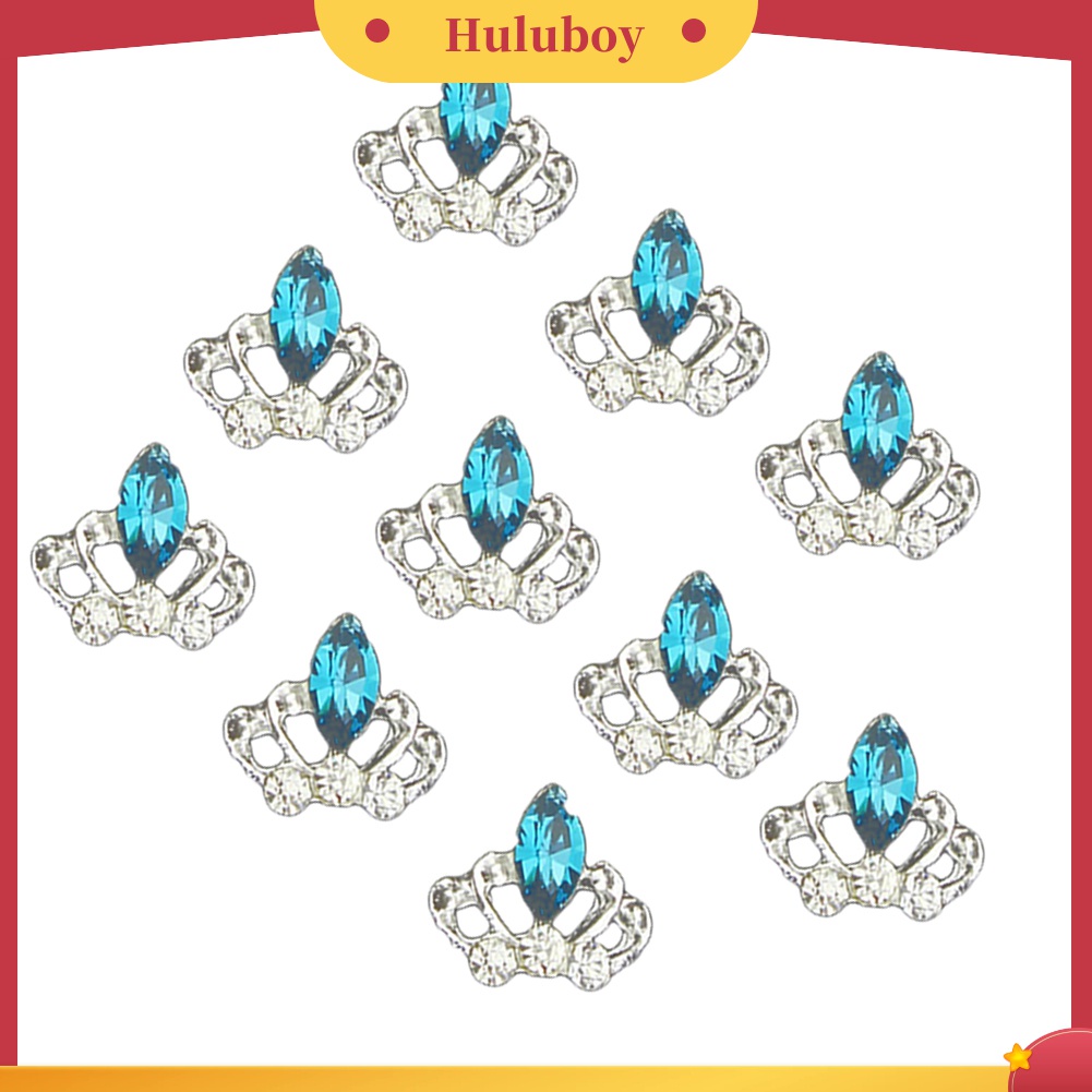 Huluboy Huluboy♡ 10pcs Berlian Imitasi Bentuk Mahkota 3D Untuk Dekorasi Manicure Charms