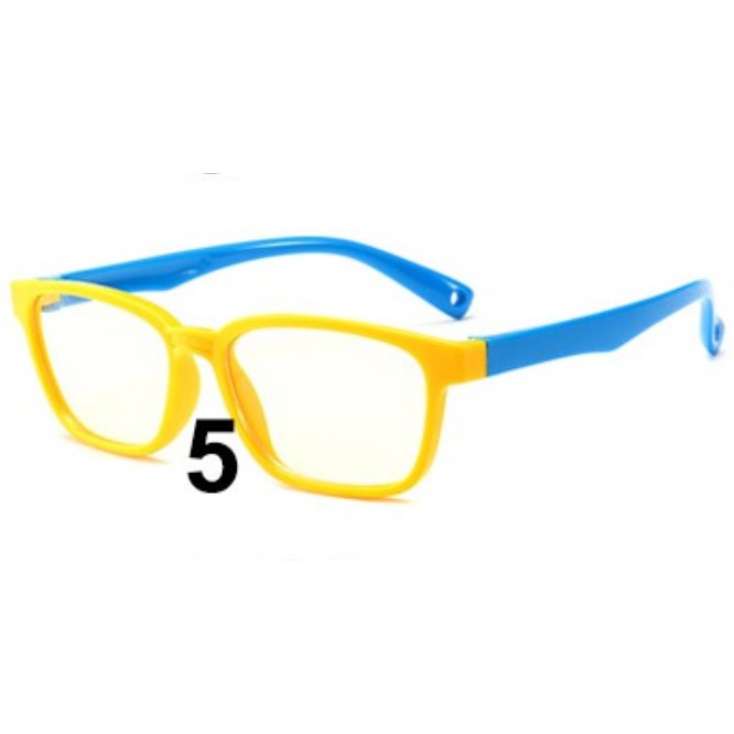 [Bisa COD] Kacamata Anak Anti Radiasi HP, Komputer, Laptop Blue Rays Elastis Bahan Lembut Original-5.Kuning Biru