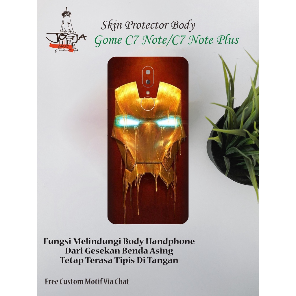 Dapat 2pcs Garskin Hp Gome C7 Note dan C7 Note Plus Motif iron - Free Custom Via Chat