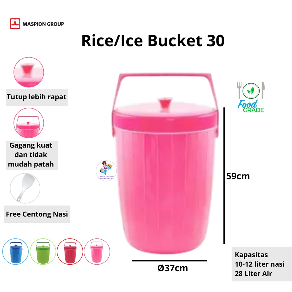 Rice Ice Bucket termos nasi  es maspion 30 liter