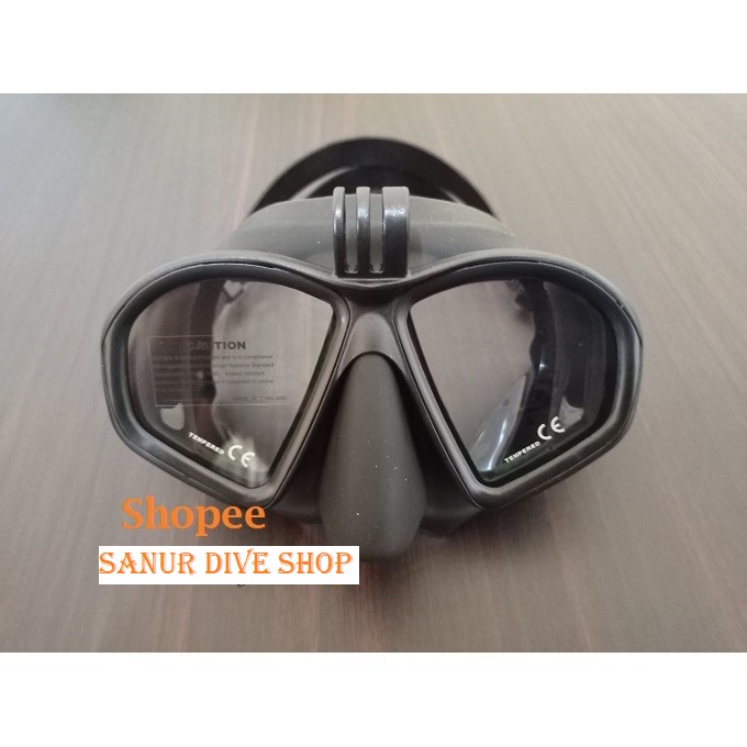 Masker Spearfishing Freediving Kacamata Panah Ikan Mask Mounting Gopro Camera Deepgear Low Volume