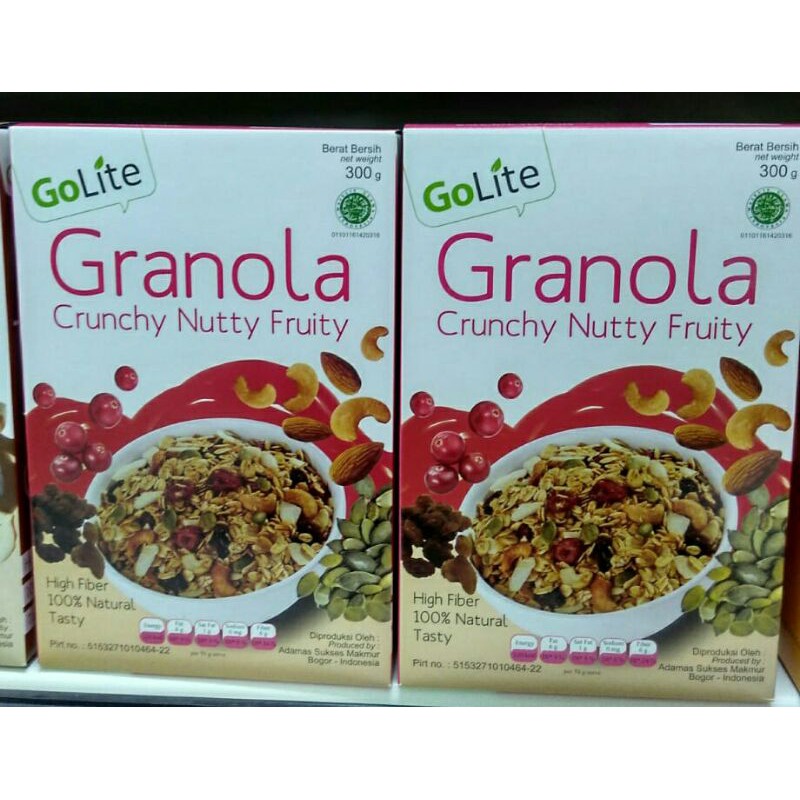 

GOLITE GRANOLA CRUNCHY NUTTY & FRUITY 300 GRAM