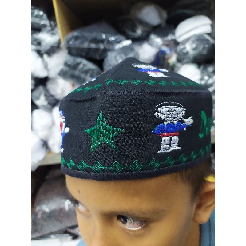 Peci Kopiah Telolet Anak Bordir Motif Animasi Kartun, Peci Songkok Anak oleh-oleh haji dan umrah-3