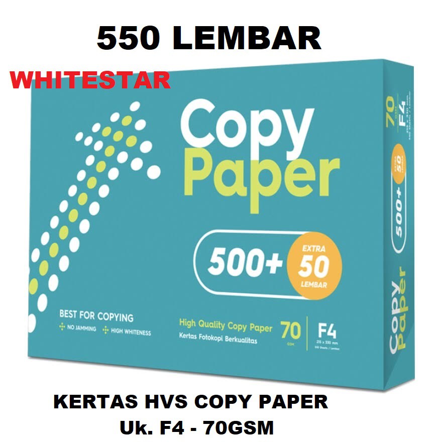 Kertas HVS Copy Paper F4 70 gsm (1 rim = 550 lembar)