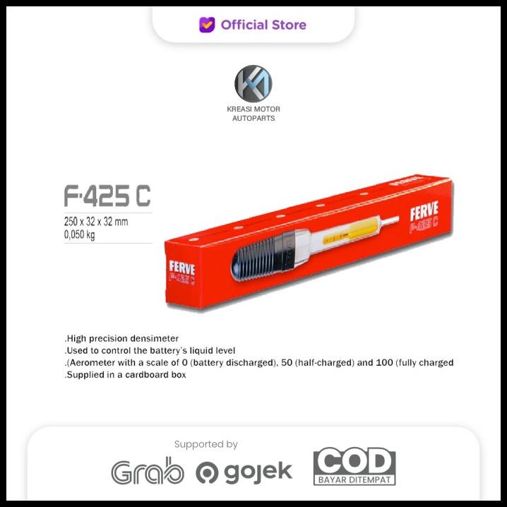 Ferve F-425 C Hydrometer / Alat Pengukur Kadar Air Aki Zuur