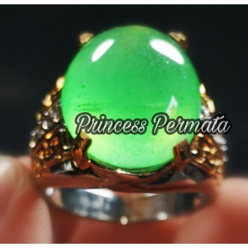 Batu Cincin Pria Natural Jadeite Jade Giok Burma Est Super Kristal High Quality