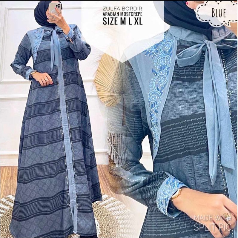 gamis zulfadress bordir/hikmat kw
