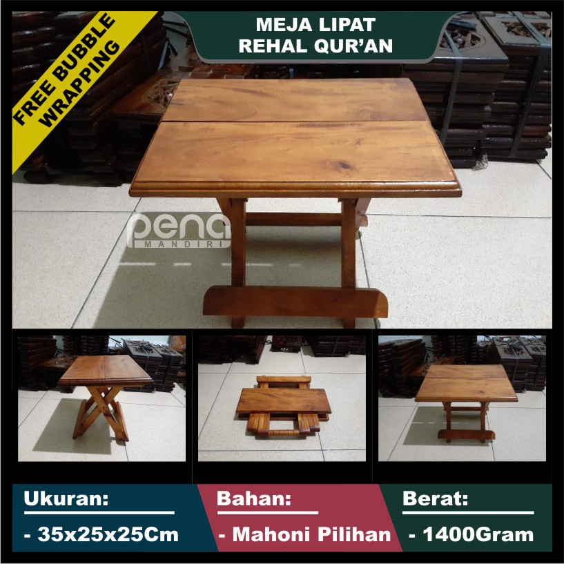 Meja Lipat Belajar Belajar Mengaji Bahan Kayu Uk 34x24 - Ongkir 1 Kg