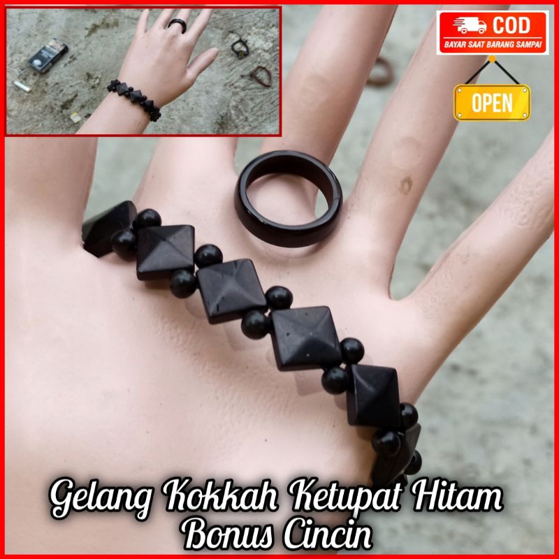 Gelang Kokkah Ketupat Piramid Bonus Cincin 100% Ori