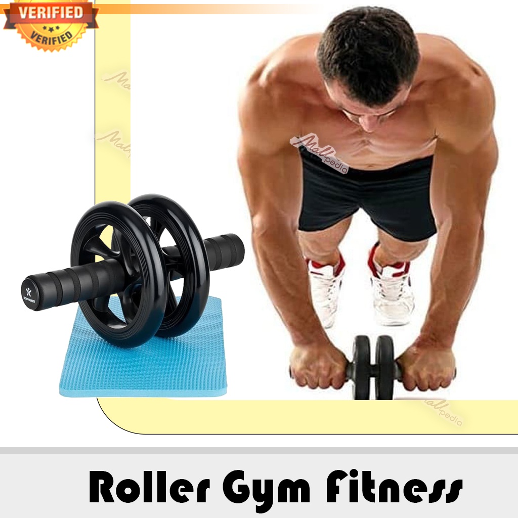 SH8 AB Wheel Sport Alat Gym Fitness Roller Roll Gym Fitness Push Up Roda Free Matras / Roda Fitness Pengecil Perut Melatih Kebugaran Otot / Alat Fitness Perut / Olahraga Fitness Pembentuk Otot Perut / Gym Fitness Olahraga Diet Langsing / Roda Gym