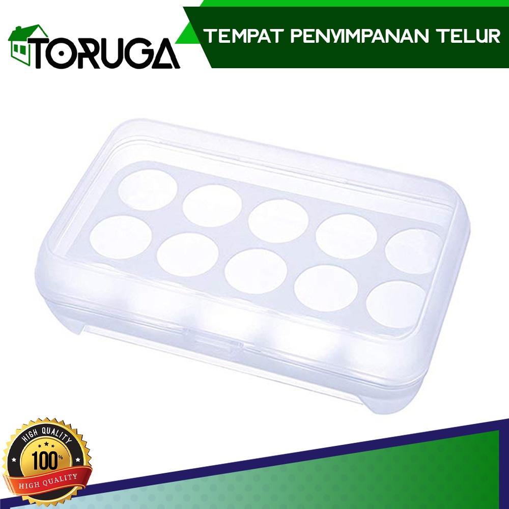 Rak Tray Tempat Box Telur Penyimpanan Kotak Organizer Wadah Tutup 15 Sekat Lubang