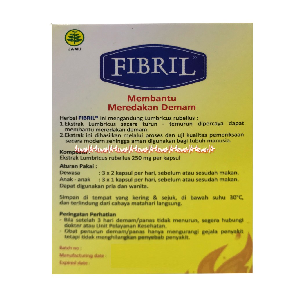 Fibril Membantu Meredakan Demam 30Kapsul Obat Panas Sakit Meriang Fibrril