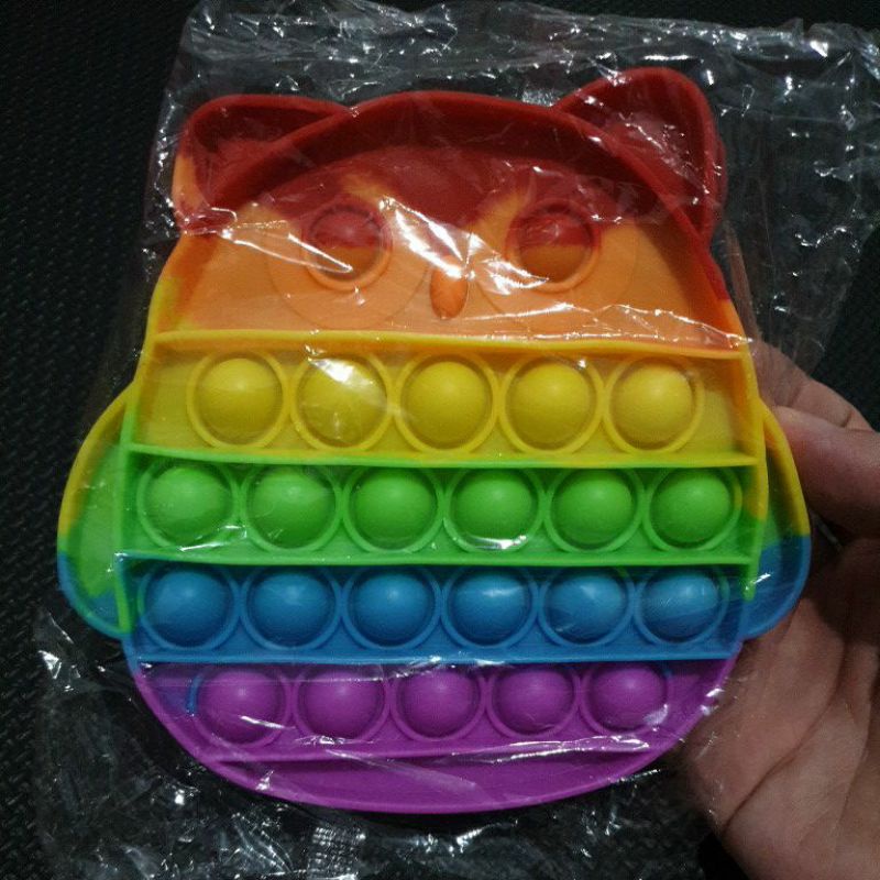 POP IT Karakter Hewan Rainbow Macaron Sugus UV | POPIT Binatang Unicorn Kupu-kupu Dino Godzilla-Burung Hantu Rainbow