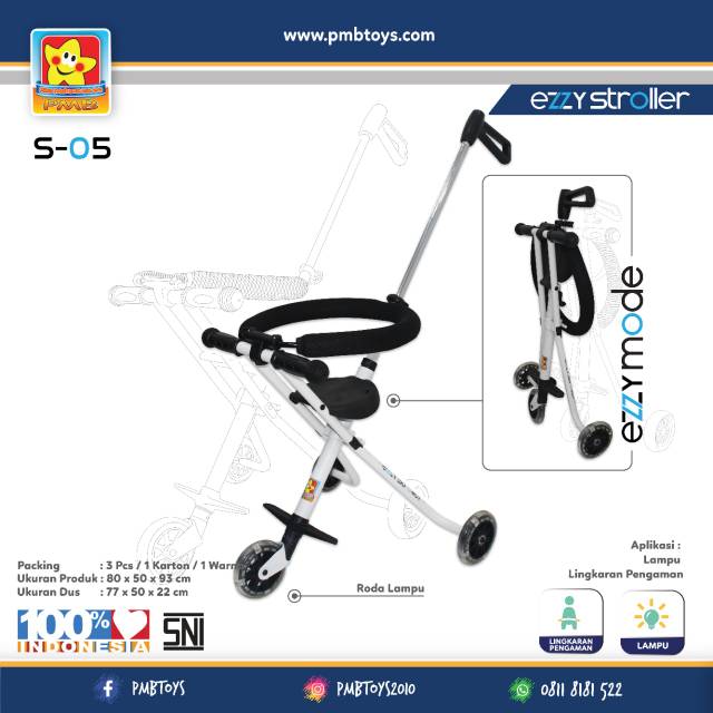 Magic Stroller / Tricycle anak pmb ezzy s05 mode stroller ezzy pmb s-05 Roda 3